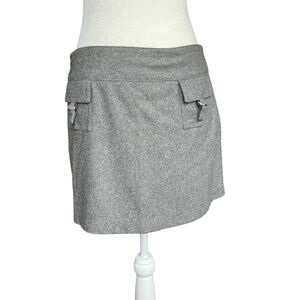 Vintage Gray Y2K Wool-Blend Mini Skirt 30 Waist